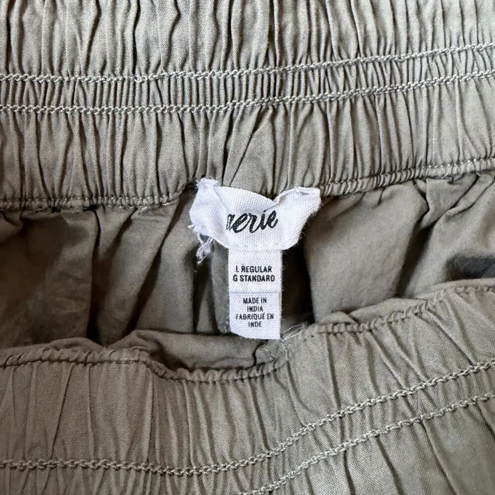 Aerie Olive Green Easiest Cargo Wide Leg Baggy Pants Size Large - Picture 5 of 9